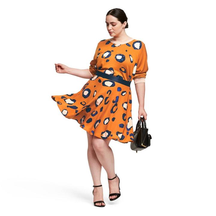 Women's Plus Size Leopard Print A-line Mini Skirt - 3.1 Phillip Lim For Target Orange