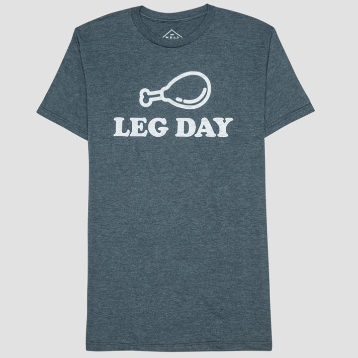 Well Worn Men's Leg Day Short Sleeve Graphic T-shirt - Navy Heather