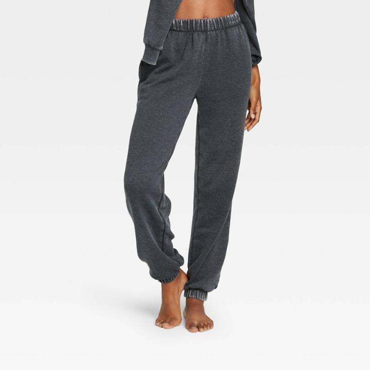 Women's Fleece Lounge Jogger Pants - Colsie Charcoal Gray