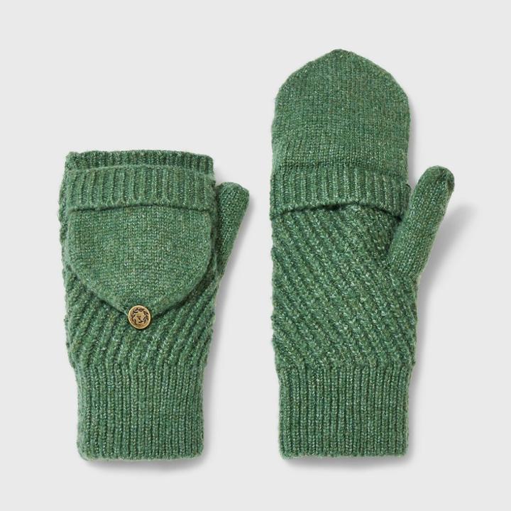 Women's Knit Flip Top Mittens - Universal Thread Olive, Green