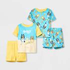 Toddler Boys' 4pc Bluey Snug Fit Pajama Set - Yellow