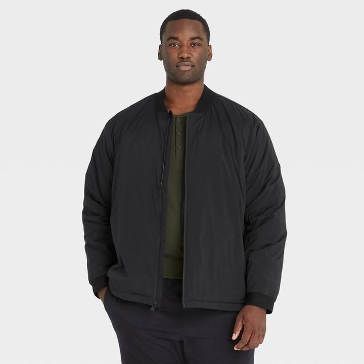 Men's Big & Tall Lightweight Insulated Shirt Jacket With 3m Thinsulate Insulation - All In Motion Black