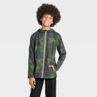 Boys' Camo Print Rain Jacket - All In Motion Olive Green Xs, Boy's, Green Green