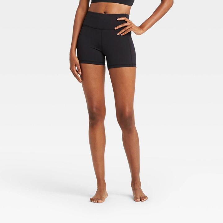 Women's Contour Power Waist Mid-rise Shorts 4 - All In Motion Black