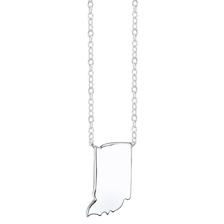 Target Footnotes Sterling Silver Indiana Station Necklace - Silver