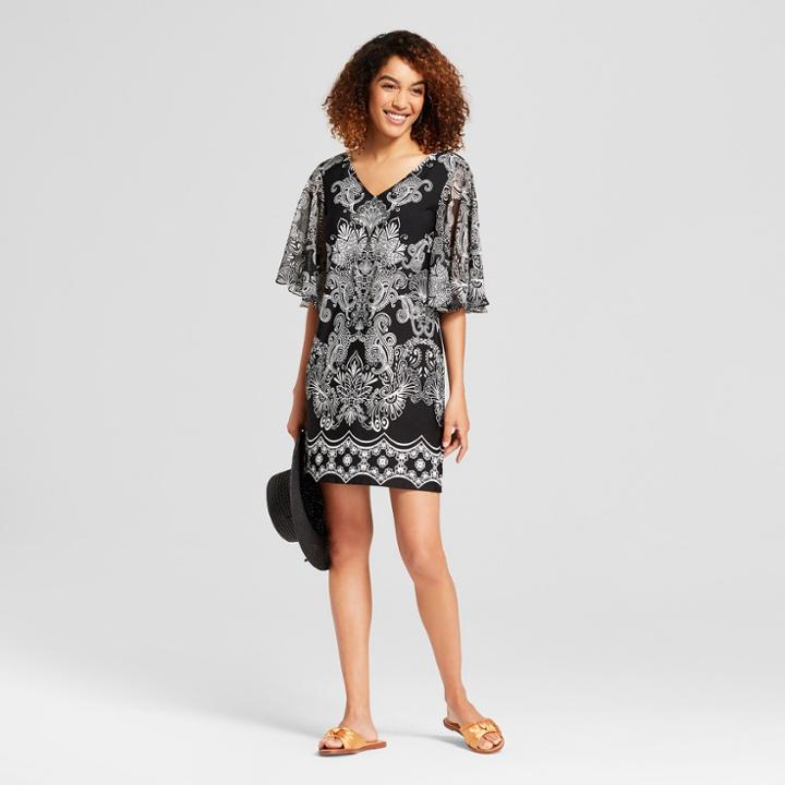 Women's Printed Cage Back Dress - Chiasso Black/white