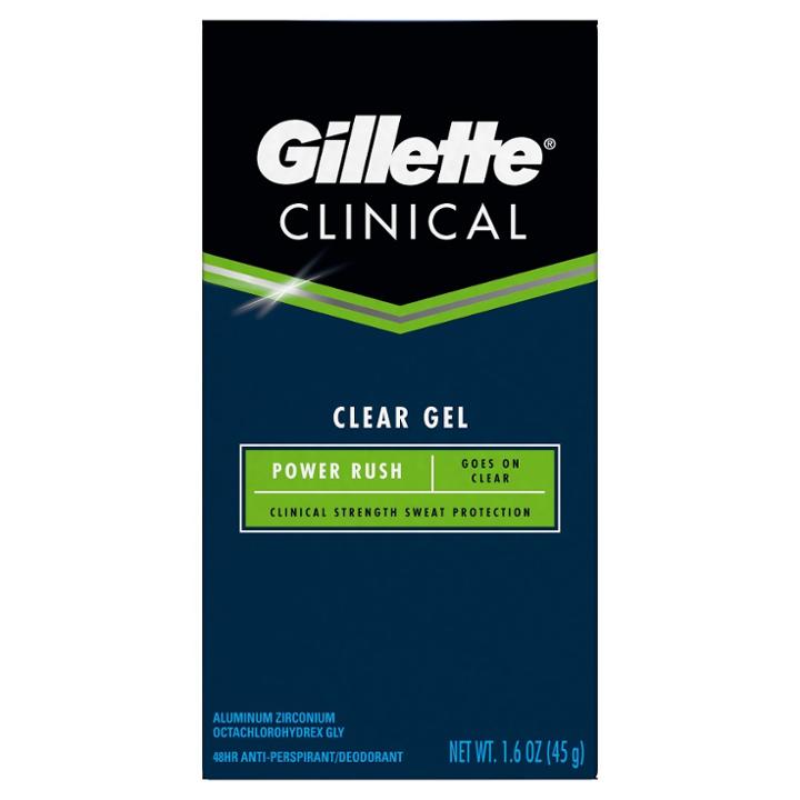 Gillette Clinical Power Rush Clear Gel Antiperspirant And Deodorant
