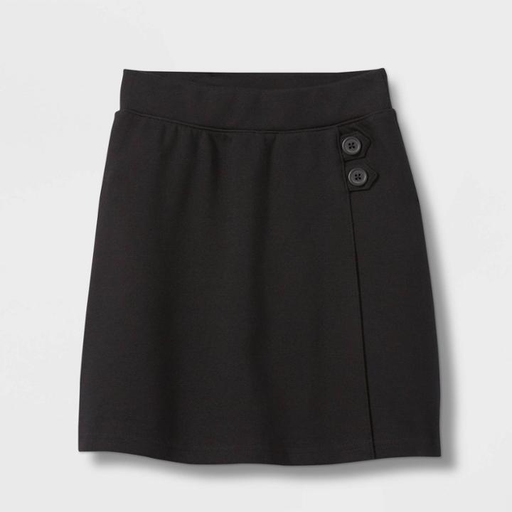 Girls' Pull-on Uniform Knit Skorts - Cat & Jack Black