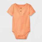 Baby Ribbed Henley Short Sleeve Bodysuit - Cat & Jack Orange Newborn