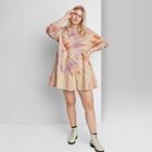 Women's Plus Size Tie-dye Long Sleeve Cozy Sweatshirt Dress - Wild Fable Pale Peach