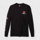 Men's Long Sleeve Sony Playstation Graphic T-shirt - Black