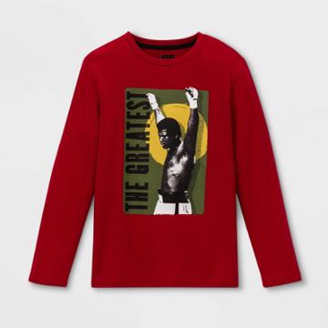 Muhammad Ali Well Worn Toddler The Greatest Long Sleeve Crewneck T-shirt - Red 2t, Toddler Boy's