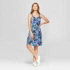 Women's Floral Print Sleeveless Swing Dress - Spenser Jeremy - Blue