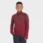 Boys' Long Sleeve Seamless 1/4 Zip Pullover Sweatshirt - All In Motion Maroon