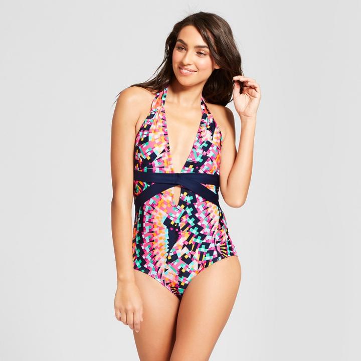 Clean Water Cleanwater Women's Geo Print Halter One Piece - Multi S,