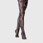 Women's Floral Net Tights - A New Day Black M/l, Size: