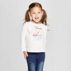 Toddler Girls' It's My Birthday Long Sleeve T-shirt - Cat & Jack Almond Cream