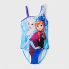 Girls' Frozen One Piece Swimsuit - Blue