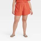 Women's Plus Size High-rise Pull-on Shorts - Universal Thread Rust