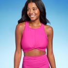 Women's Longline Twist Bikini Top - Kona Sol Pink D/dd Cup