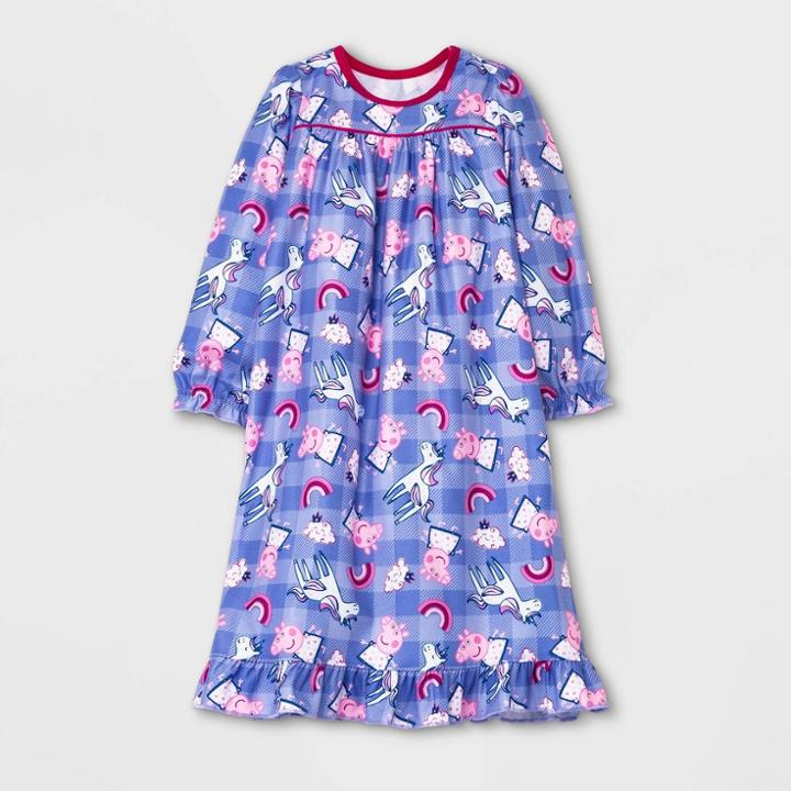 Toddler Girls' Peppa Pig Unicorn Dorm Nightgown - Purple