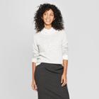 Women's Leopard Print Pullover Sweater - A New Day Gray