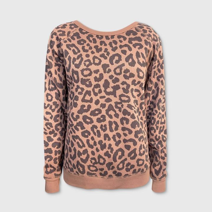 Grayson Threads Women's Leopard Print Sweatshirt (juniors') - Tan Xs, Women's, Brown