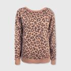 Grayson Threads Women's Leopard Print Sweatshirt (juniors') - Tan Xs, Women's, Brown