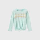 Girls' Long Sleeve Fair Isle Cozy Pullover T-shirt - Cat & Jack Aqua
