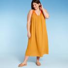 Women's Plus Size Midi Cover Up Dress - Kona Sol Yellow