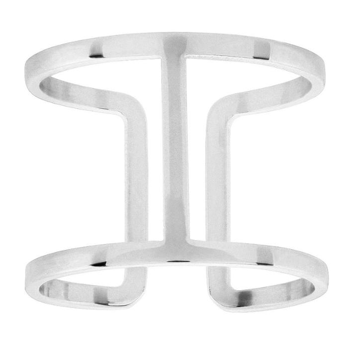Elya Geometric Open Ring - Silver (size
