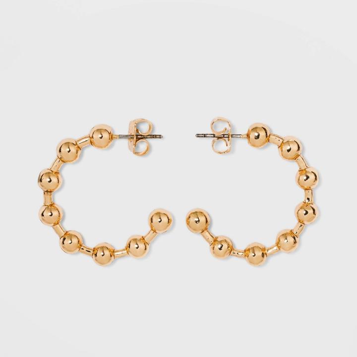 Gold Ball Hoop Earrings - A New Day Gold