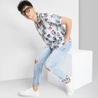 Adult Short Sleeve Button-down Shirt - Original Use White Tree