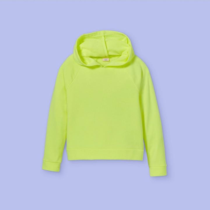 Girls' French Terry Hoodie - More Than Magic Neon