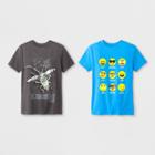 Boys' 2pk Short Sleeve T-shirt - Cat & Jack Blue/gray