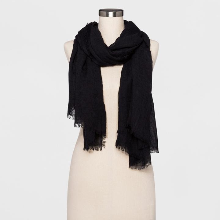 Women's Oversized Oblong Scarf - A New Day Black