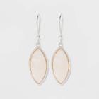 Mother Of Pearl Oval Earrings - A New Day Silver, Women's