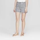 Women's Gingham High-rise Chino Shorts - A New Day Black