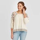 Women's Raglan Long Sleeve Scoop Neck Blouse - Knox Rose Cream Xs, Women's, White