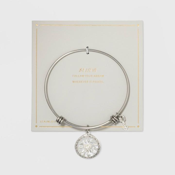 Target Stainless Steel Follow Your Arrow Expandable Bangle Bracelet -