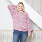 Women's Plus Size Crewneck Spacedye Pullover Sweater - Universal Thread Purple