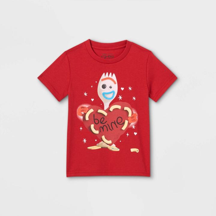 Toddler Boys' Toy Story Forky Valentine's Day Short Sleeve Graphic T-shirt - Red
