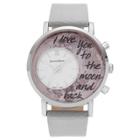 Women's Journee Collection 'i Love You To The Moon And Back' Inscription Moon Dial Watch - Gray