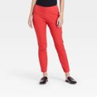 Women's High-rise Slim Fit Ankle Pants - A New Day Red
