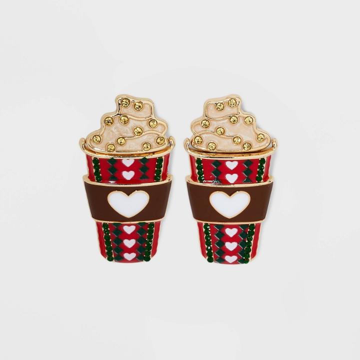 Sugarfix By Baublebar 'heart Warming' Statement Earrings - Red