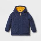 Toddler Long Sleeve Puffer Jacket - Cat & Jack Navy Blue