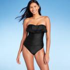 Kona Sol Women's Crochet Flounce High Coverage One Piece Swimsuit - Kona