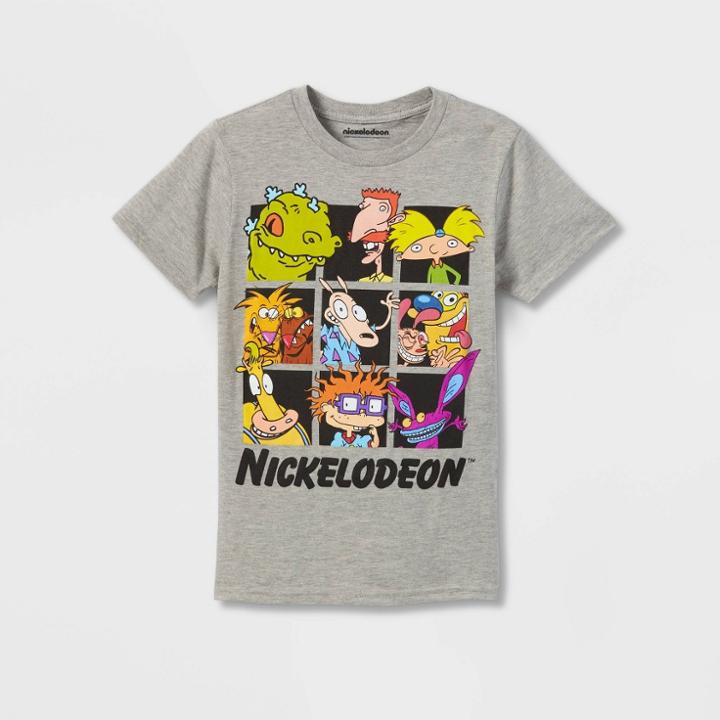 Boys' Nickelodeon Short Sleeve Graphic T-shirt - Heathered Gray