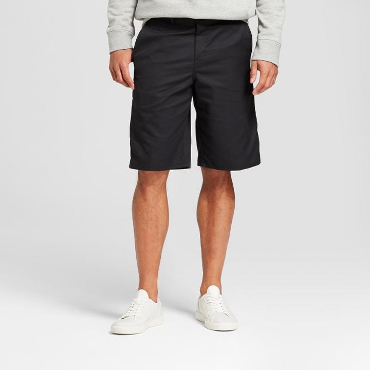 Dickies Men's 11 Solid Flat Front Shorts With Cell Pocket - Black