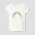 Toddler Girls' Cat Rainbow Short Sleeve Graphic T-shirt - Cat & Jack Cream